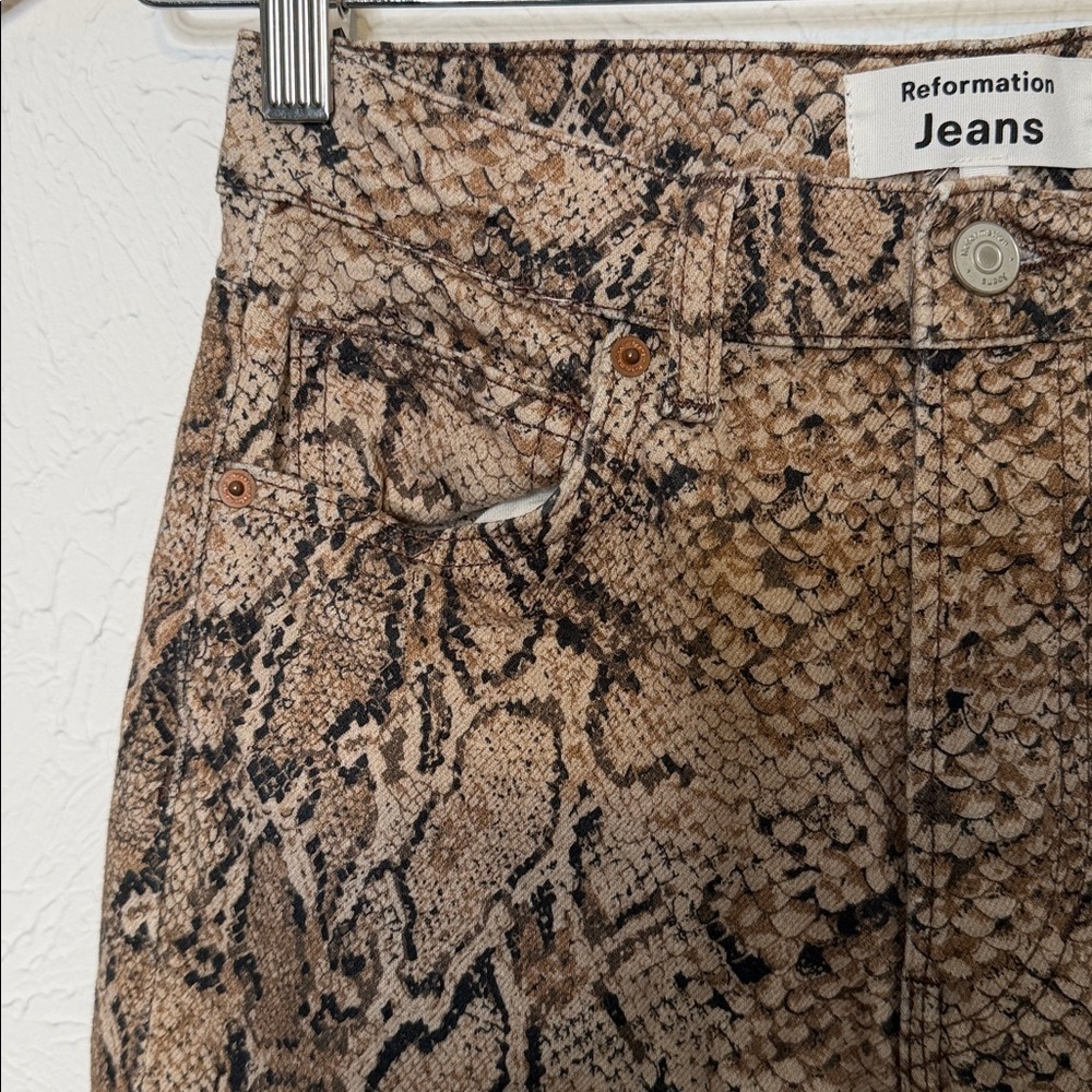 Reformation Peyton Snake High Rise Bootcut Jeans size 25 - Picture 11 of 14